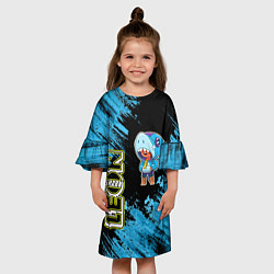Платье клеш для девочки Brawl Stars shark, цвет: 3D-принт — фото 2