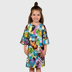 Платье клеш для девочки Время Приключений, цвет: 3D-принт — фото 2