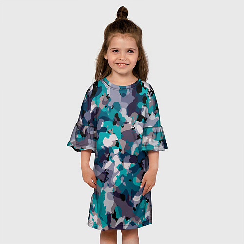 Детское платье Камуфляж: ледяной / 3D-принт – фото 3