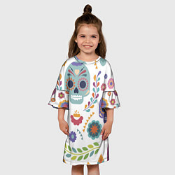 Платье клеш для девочки Мексиканские мотивы, цвет: 3D-принт — фото 2