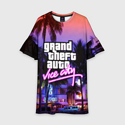 Платье клеш для девочки Grand Theft Auto Vice City, цвет: 3D-принт