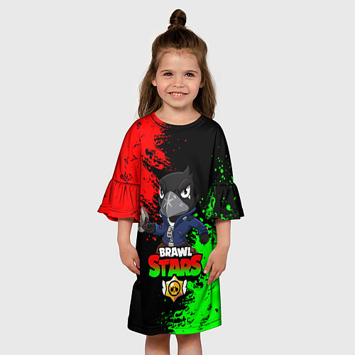 Детское платье Brawl Stars Crow / 3D-принт – фото 3