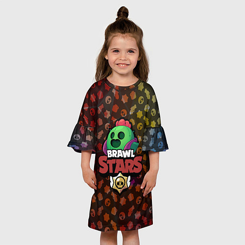 Детское платье BRAWL STARS:SPIKE / 3D-принт – фото 3