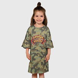 Платье клеш для девочки Дачные Войска - камуфляж, цвет: 3D-принт — фото 2