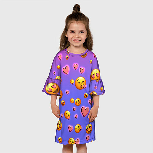 Детское платье Очень много эмодзи / 3D-принт – фото 3
