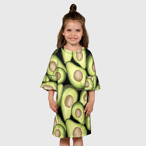 Детское платье Avocado background / 3D-принт – фото 3
