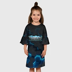 Платье клеш для девочки Roblox Neon Hex, цвет: 3D-принт — фото 2