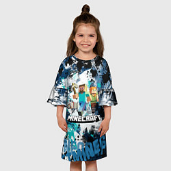 Платье клеш для девочки Minecraft Майнкрафт, цвет: 3D-принт — фото 2