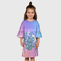 Платье клеш для девочки Тима Белорусских: Незабудка, цвет: 3D-принт — фото 2