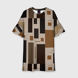 Платье клеш для девочки Пряиоугольники, цвет: 3D-принт