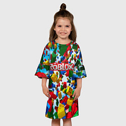 Платье клеш для девочки Roblox Cubes, цвет: 3D-принт — фото 2