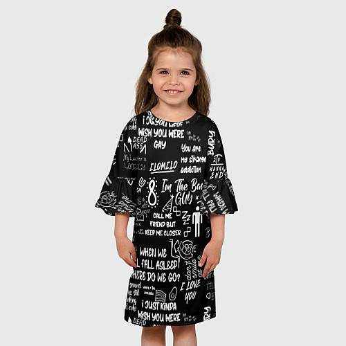 Детское платье BILLIE EILISH BLACK / 3D-принт – фото 3