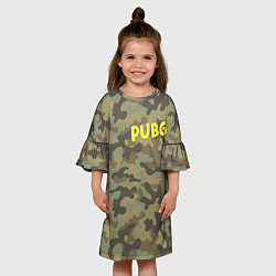 Платье клеш для девочки PUBG лесной камуфляж, цвет: 3D-принт — фото 2