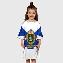 Платье клеш для девочки Каспийская флотилия ВМФ России, цвет: 3D-принт — фото 2