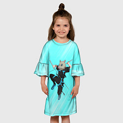 Платье клеш для девочки KIMETSU NO YAIBA, цвет: 3D-принт — фото 2