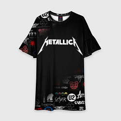 Платье клеш для девочки Metallica, цвет: 3D-принт