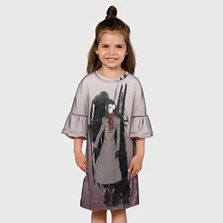 Платье клеш для девочки Мори Огай, цвет: 3D-принт — фото 2