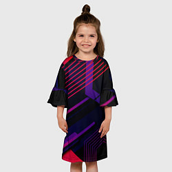 Платье клеш для девочки Modern Geometry, цвет: 3D-принт — фото 2