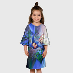 Платье клеш для девочки Бабочка, цвет: 3D-принт — фото 2