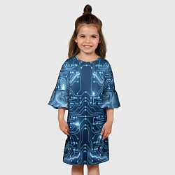 Платье клеш для девочки Системная плата, цвет: 3D-принт — фото 2