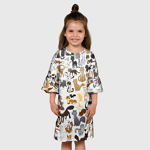Детское платье Котоколлаж 01 / 3D-принт – фото 3