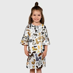 Платье клеш для девочки Котоколлаж 01, цвет: 3D-принт — фото 2