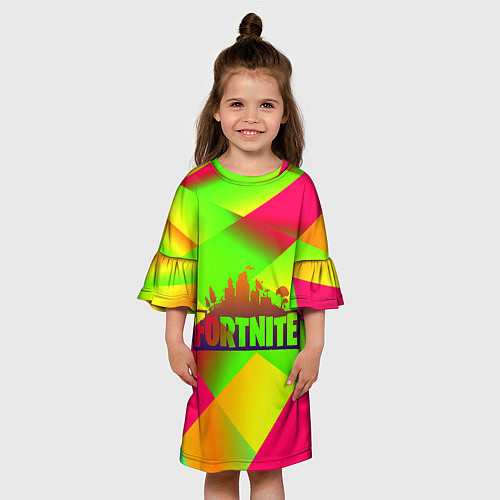 Детское платье Fortnite гамма абстракция / 3D-принт – фото 3