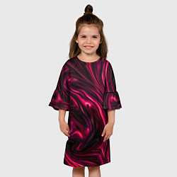 Платье клеш для девочки Abstract Fluid, цвет: 3D-принт — фото 2