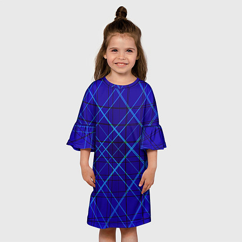 Детское платье Сине-черная геометрия 3D / 3D-принт – фото 3