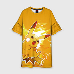 Платье клеш для девочки PikaPika, цвет: 3D-принт