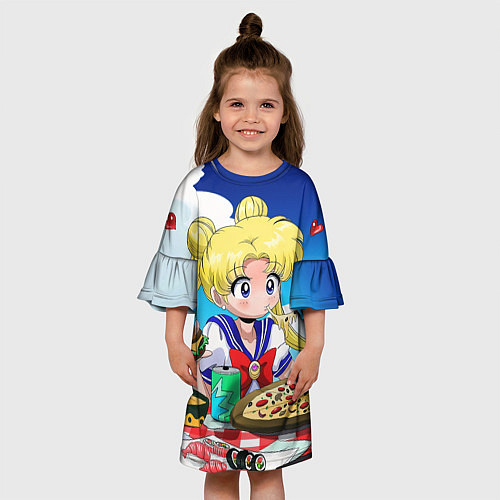 Детское платье Пицца Мун / 3D-принт – фото 3