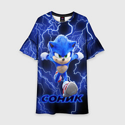 Платье клеш для девочки SONIC, цвет: 3D-принт