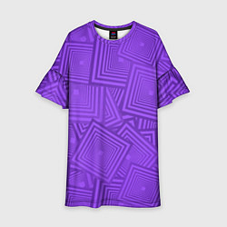 Платье клеш для девочки Квадраты в квадратах, цвет: 3D-принт