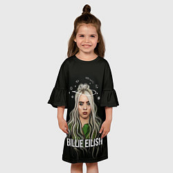 Платье клеш для девочки BILLIE EILISH, цвет: 3D-принт — фото 2