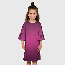 Платье клеш для девочки Neon-Fit - Фиолетовый неон, цвет: 3D-принт — фото 2