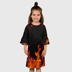 Платье клеш для девочки ОГОНЬ, цвет: 3D-принт — фото 2