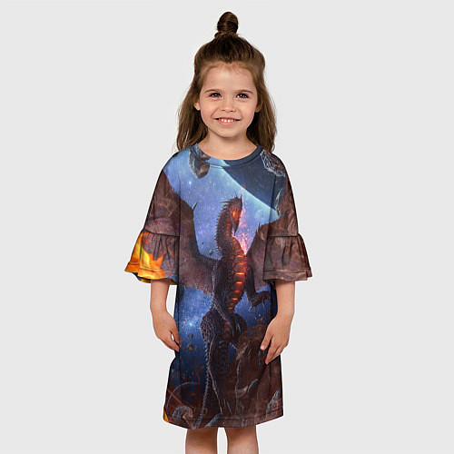 Детское платье SPACE FIRE DRAGO / 3D-принт – фото 3