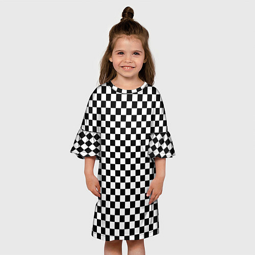 Детское платье Шахматка мелкая / 3D-принт – фото 3
