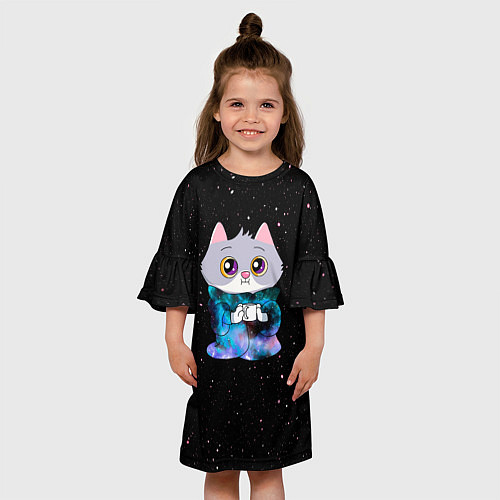 Детское платье Котёнок в пледе / 3D-принт – фото 3