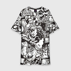 Платье клеш для девочки Смайлы, цвет: 3D-принт