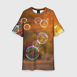 Платье клеш для девочки Мыльные пузыри, цвет: 3D-принт