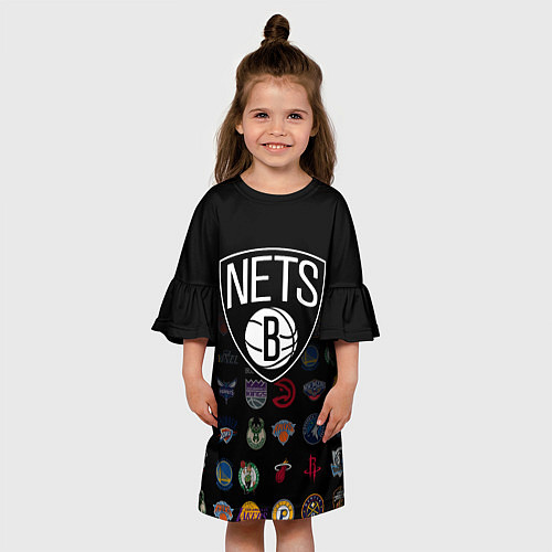 Детское платье Brooklyn Nets 1 / 3D-принт – фото 3