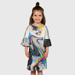 Платье клеш для девочки DIGITAL ABSTRACT GLITCH, цвет: 3D-принт — фото 2