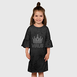 Платье клеш для девочки КоронаВирус, цвет: 3D-принт — фото 2