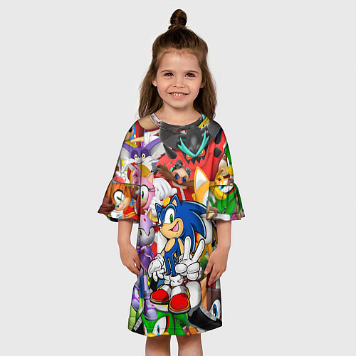Детское платье Sonic ПЕРСОНАЖИ / 3D-принт – фото 3