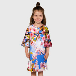 Платье клеш для девочки Сакура, цвет: 3D-принт — фото 2