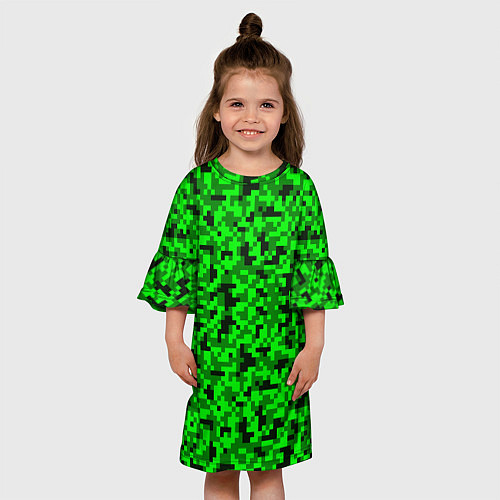 Детское платье КАМУФЛЯЖ GREEN / 3D-принт – фото 3