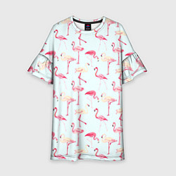 Платье клеш для девочки Фламинго, цвет: 3D-принт