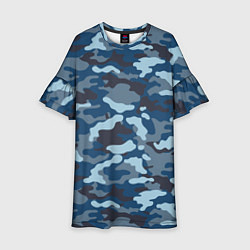 Платье клеш для девочки Камуфляж МВД, цвет: 3D-принт