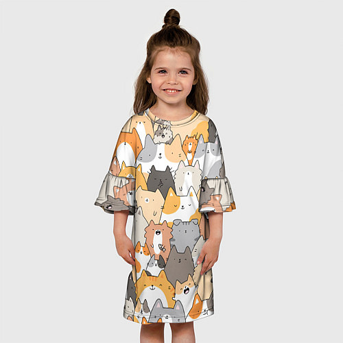 Детское платье Кошачья стая / 3D-принт – фото 3